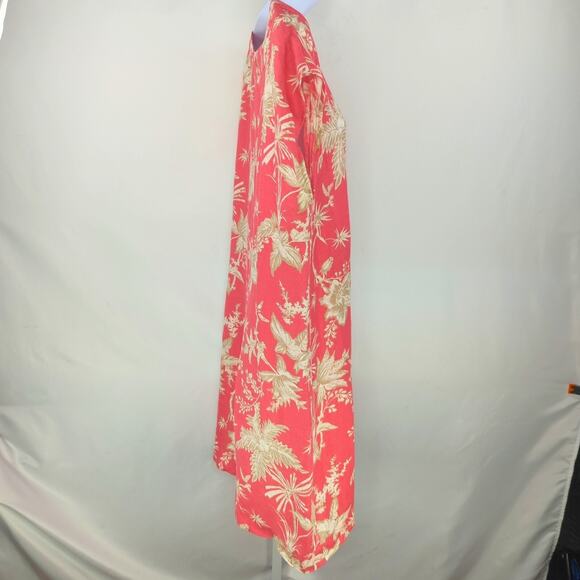 J Jill Dress Womens Large Pink Linen Travel Floral Resort Cruise Vacation Shift - Picture 8 of 13